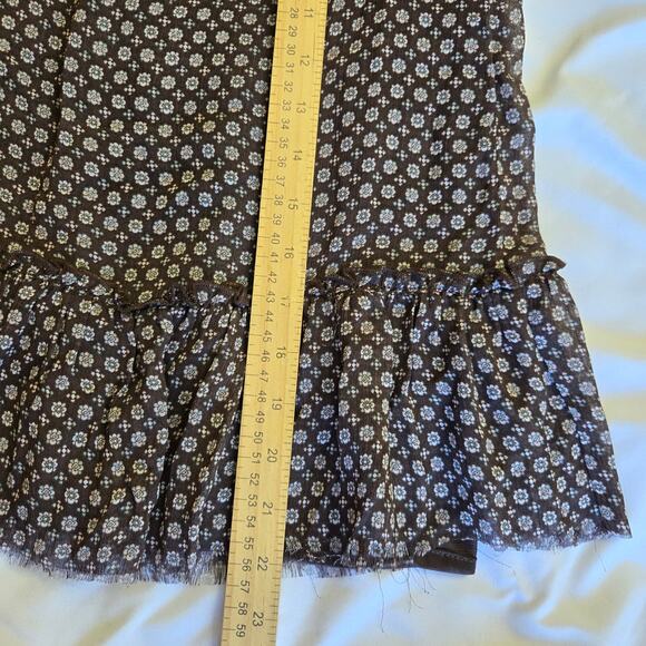 Tintoretto Women Vtg Y2K Euro Cottage Brown Floral Print Ruffle Hem Skirt 4/6 - Picture 11 of 11